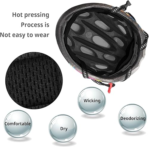 Miniatura 4 de 1 juego de almohadillas para casco de bicicleta, kit de acolchado, almohadillas de espuma universales para casco de motocicleta o bicicleta (negro)