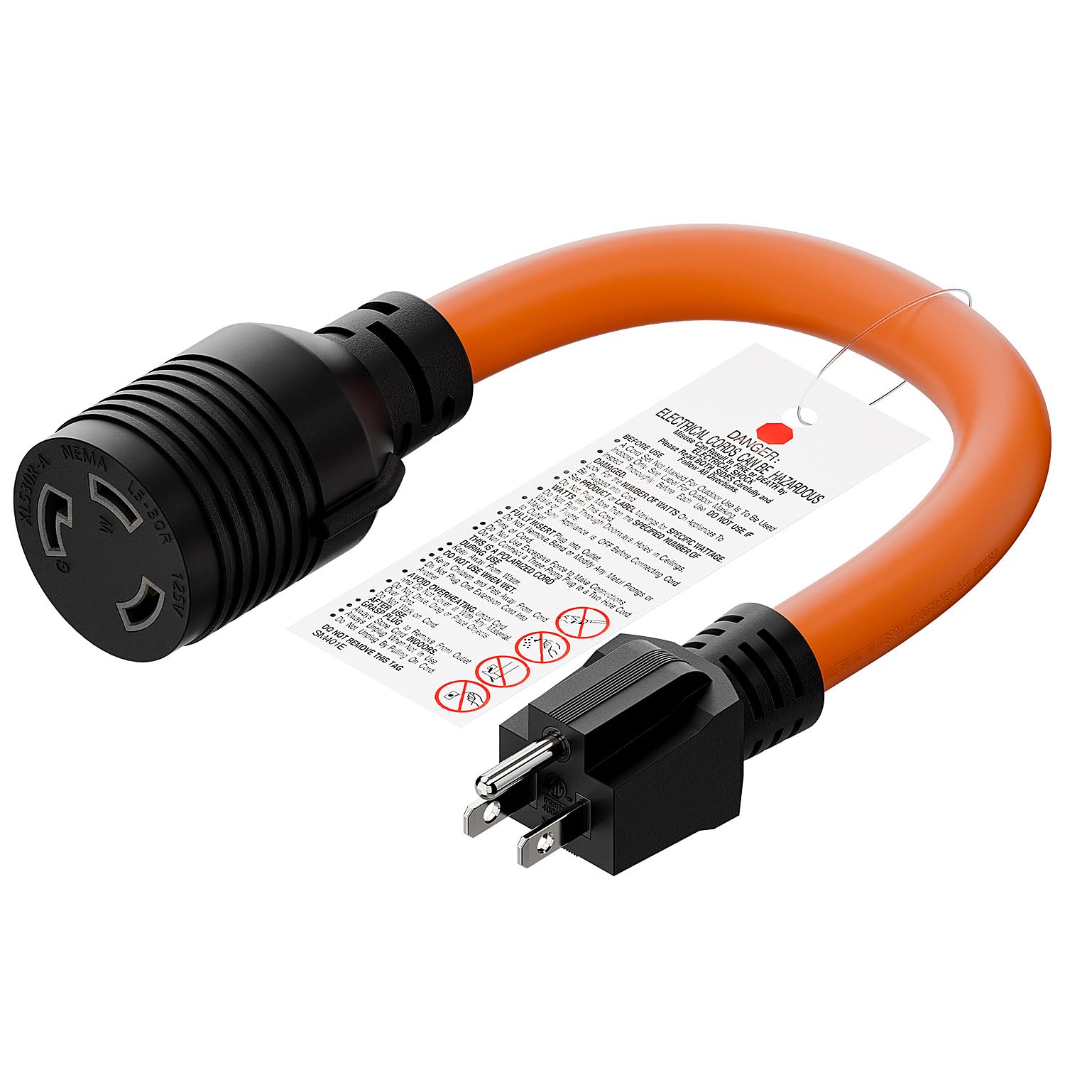 Amazon.com: 1FT 10-AWG Nema 5-15P to L5-30R Adapter,15-Amp 125V