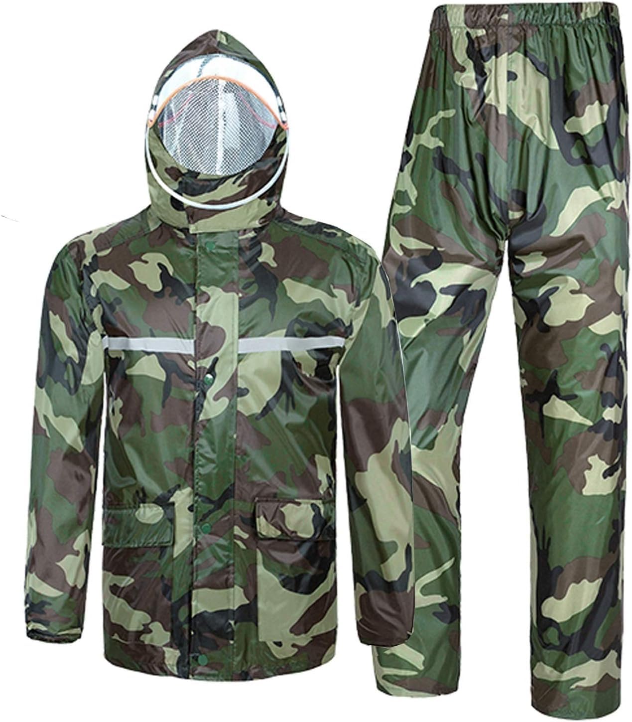 Ensemble vêtements de pluie imperméables camouflage S veste pantalon full zip camping rando M