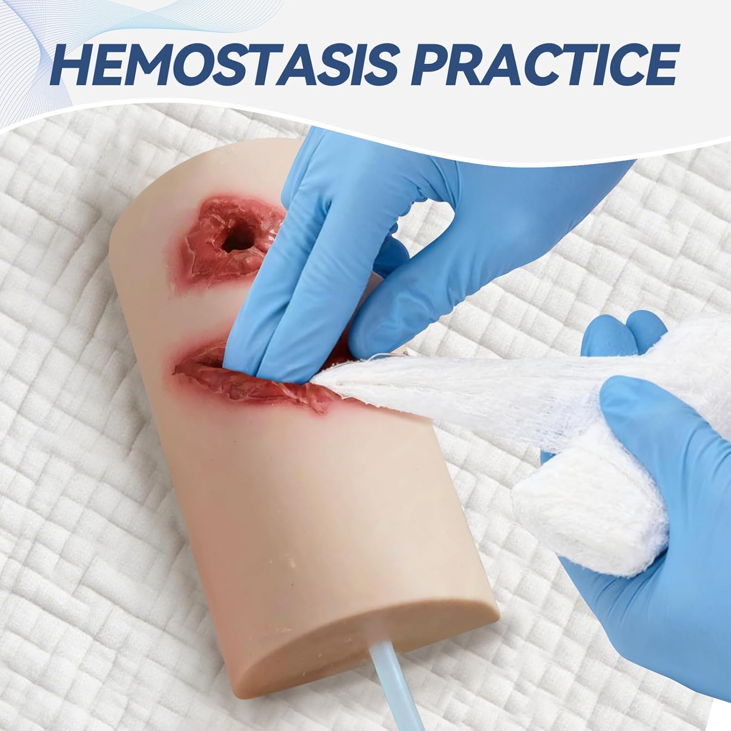 Wound Packing Trainer Kit, Hemorrhage Control Stop Bleeding Simulator, Laceration & Tourniquet Training Model, Silicone Hemostasis Wound Care Trainer for Medical, Military & First Aid Training