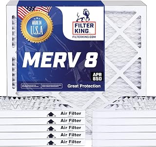 Filter King Air Filters 30x30x1 | 12 Pack | MERV 8 HVAC Pleated AC Furnace Filters | Air Purifier | Replacement Filters for Clean, Healthy & Fresh Environment | MADE IN USA