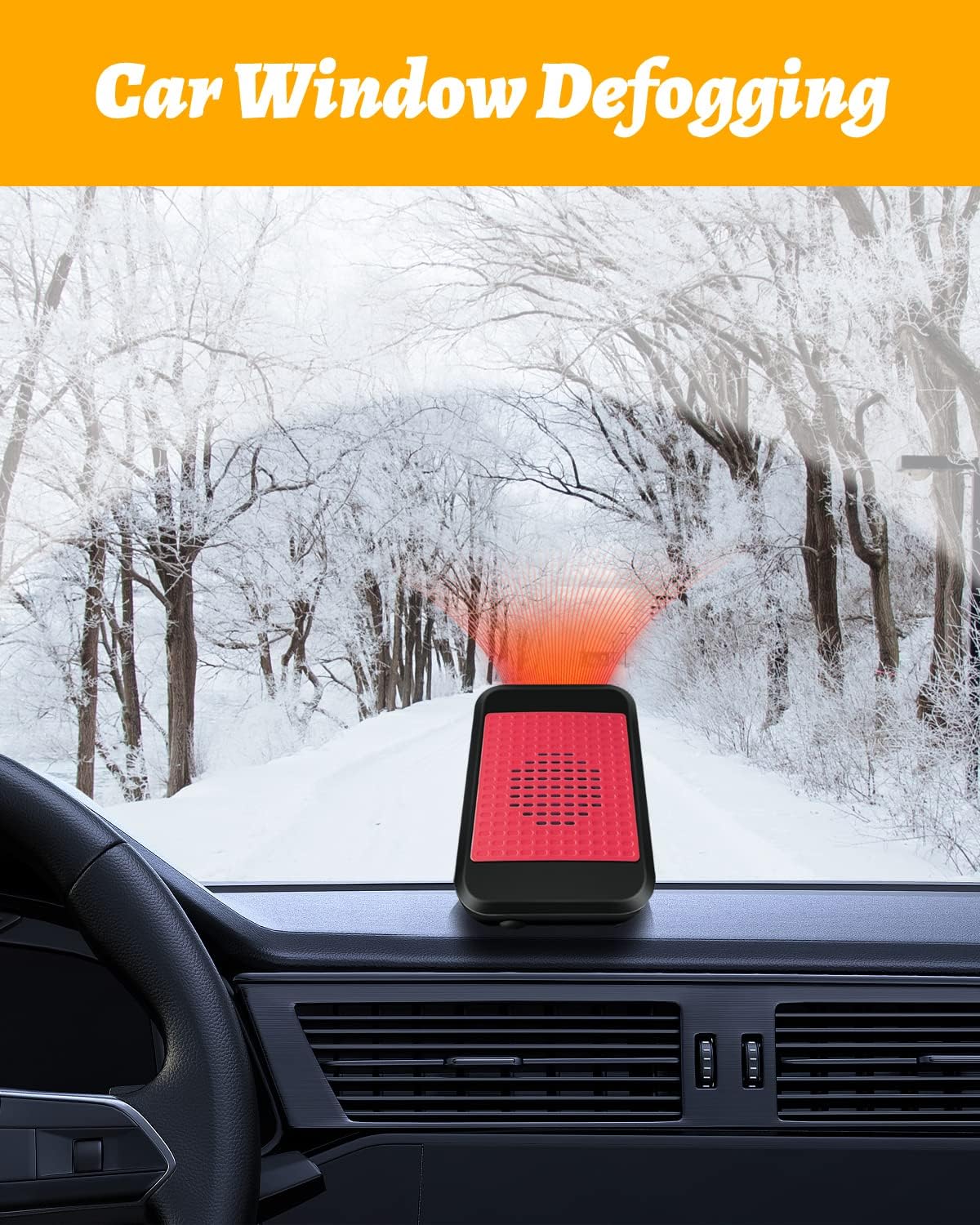12 Volt Car Heaters,150W Protable Windshield Defogger, 2 in 1 Dashboard Heater for Car