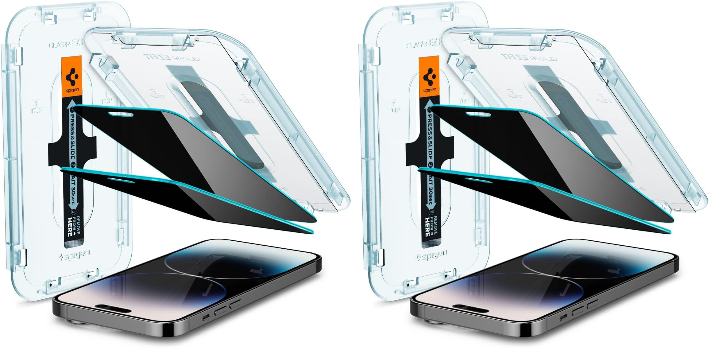Spigen EZ Fit Sichtschutzfolie [2 Stück] für iPhone 14 Pro (Packung mit 2)