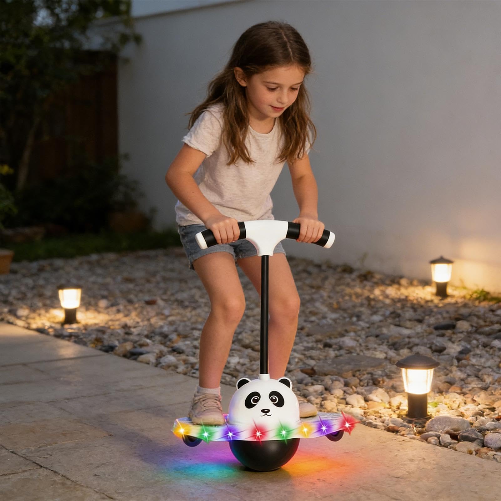 Hüpfball mit Griff zum Gleichgewicht, leuchtendes Spielzeug für Balance | Hüpfball für den Außenbereich | für Kinder Jungen Erwachsene Haus Garten Hof Wohnzimmer Schlafzimmer
