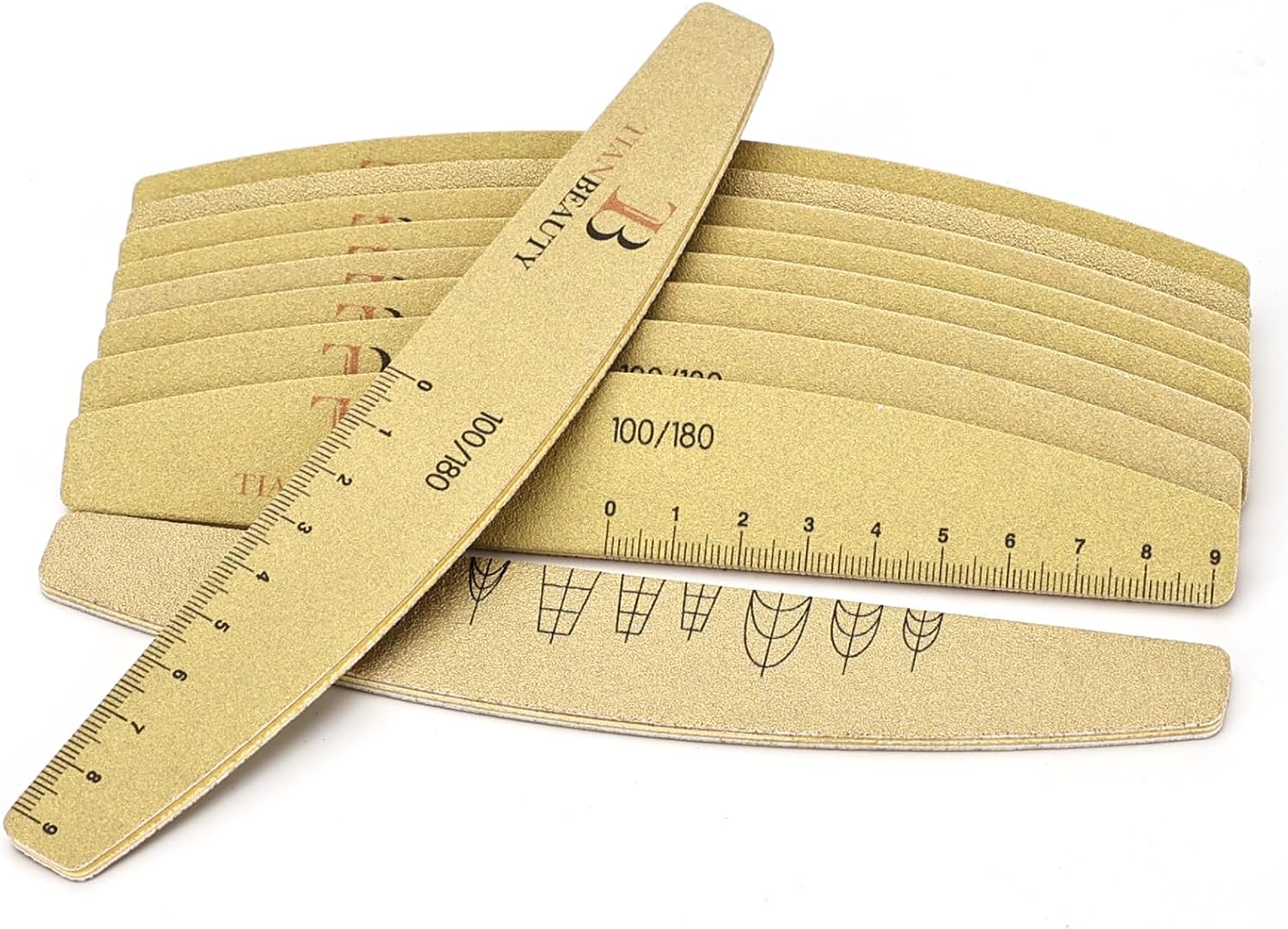 10 PCS Nail File Professional Nail Files Reusable Double Sided Emery Board(100/180 Grit) Nail Styling Tools for Home and Salon Use Christmas Gifts for Women