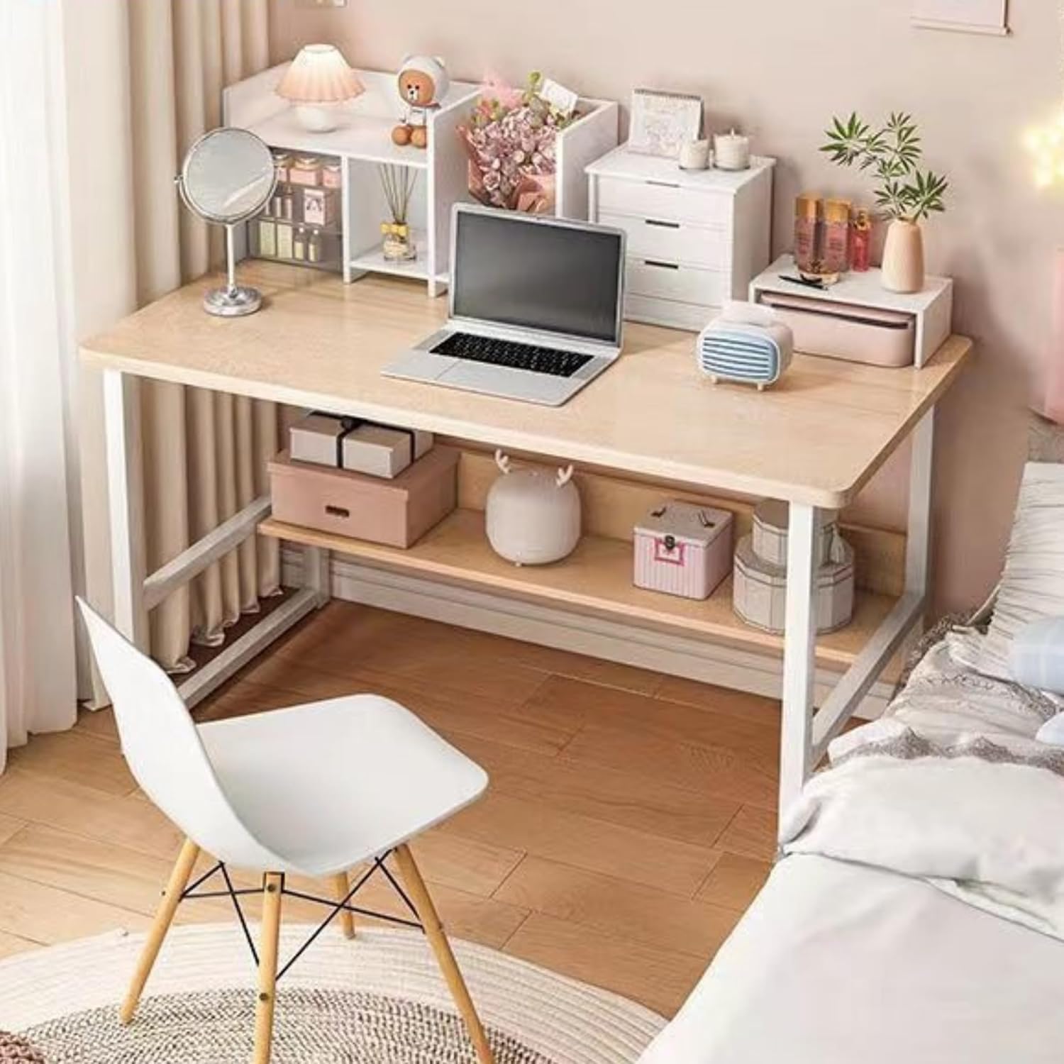 MAGIC SELECT Escritorio Mesa de Oficina para Ordenador 80x40x72 cm | Tablón de Aglomerado y Melamina de Madera, Estructura de Acero, Para Habitación o Estudio, Para Hogar
