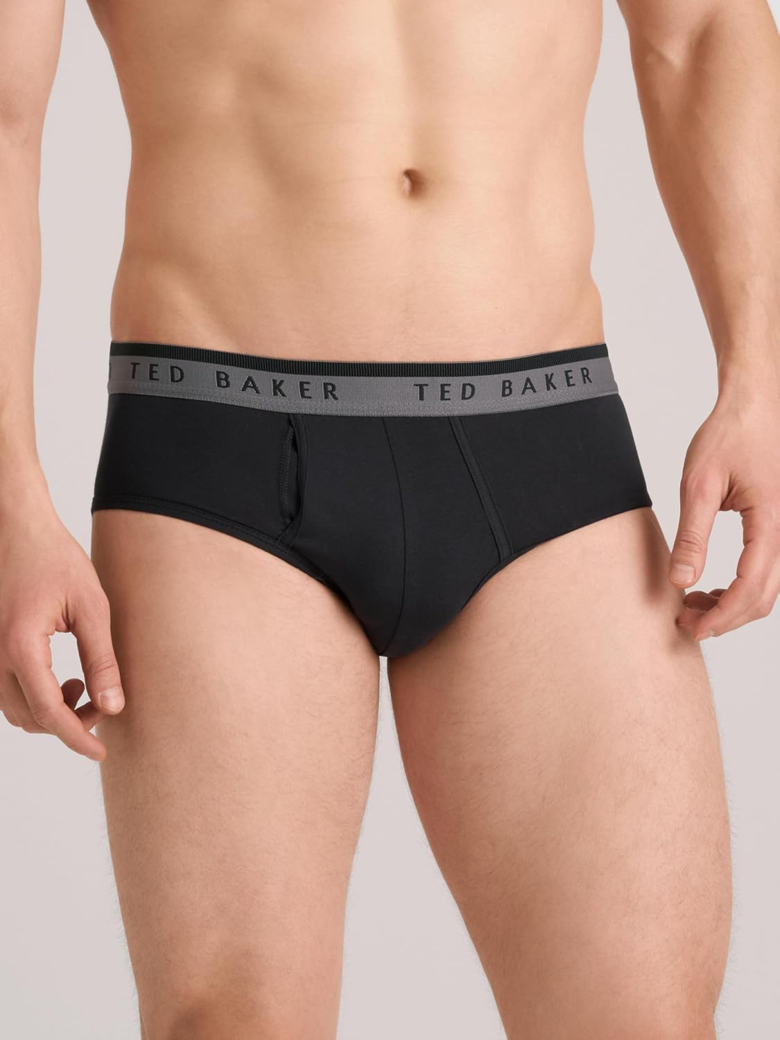 Ted Baker Men's Standard 4 Pack Cotton Stretch Briefs, Black Beauty/Grey Heather/Sky