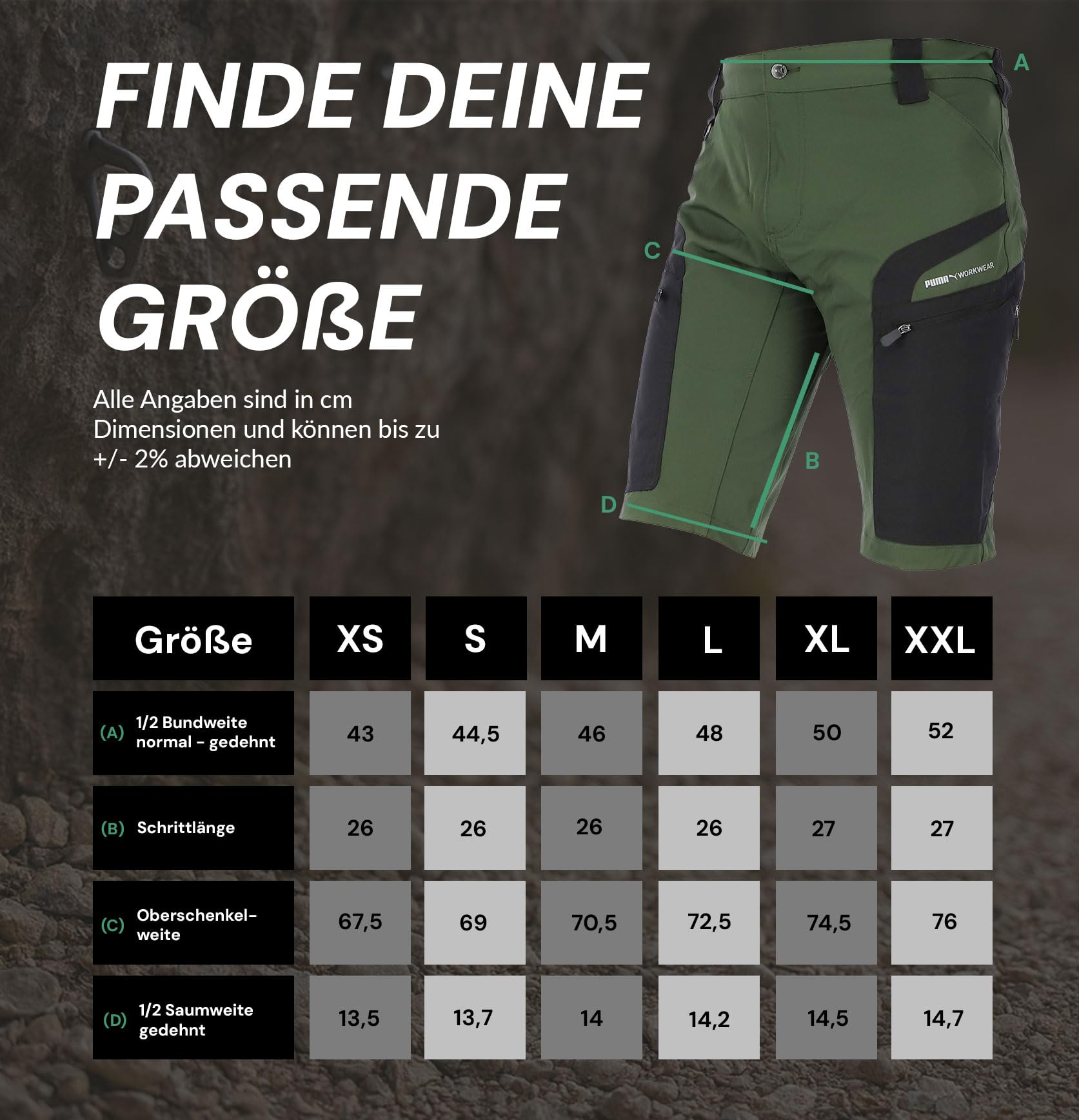 PUMA Workwear Pro-One Adventure – krótkie spodnie trekkingowe damskie ze wzmocnionym, trwałym nylonem – spodnie outdoorowe, oddychające i lekkie – spodnie trekkingowe z 4-kierunkowym stretchem