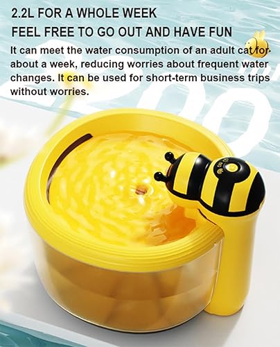 Miniatura 6 de Fuente de agua inalámbrica para gatos con sensor de movimiento, fuente de agua ultra silenciosa para gatos de 74 onzas  2.2 L con filtros,