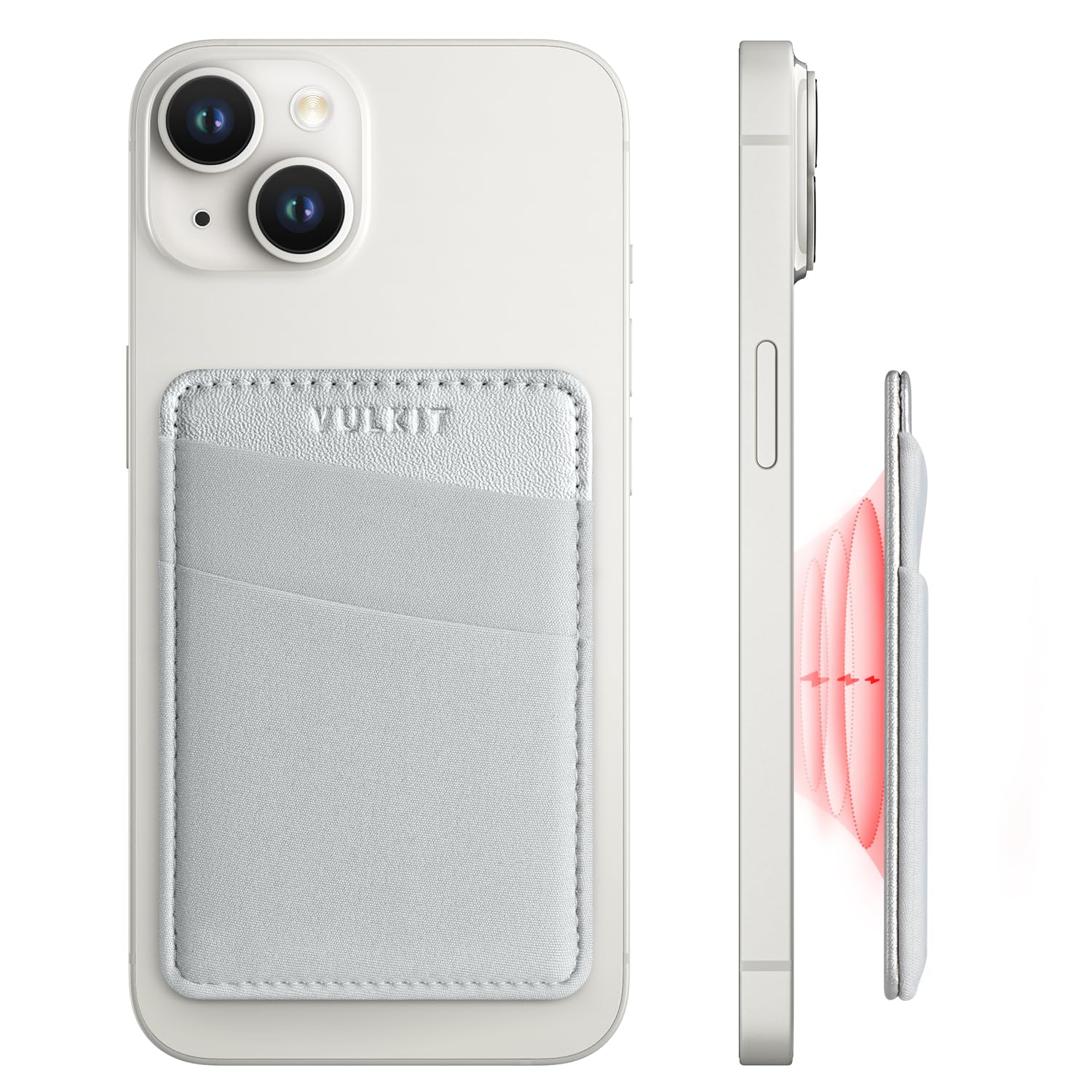 VULKIT Magsafe Wallet Compatible with iPhone 17/16/15/14/13/12 Series, Stretchy Lycra RFID Card Holder with MagSafe Magnet