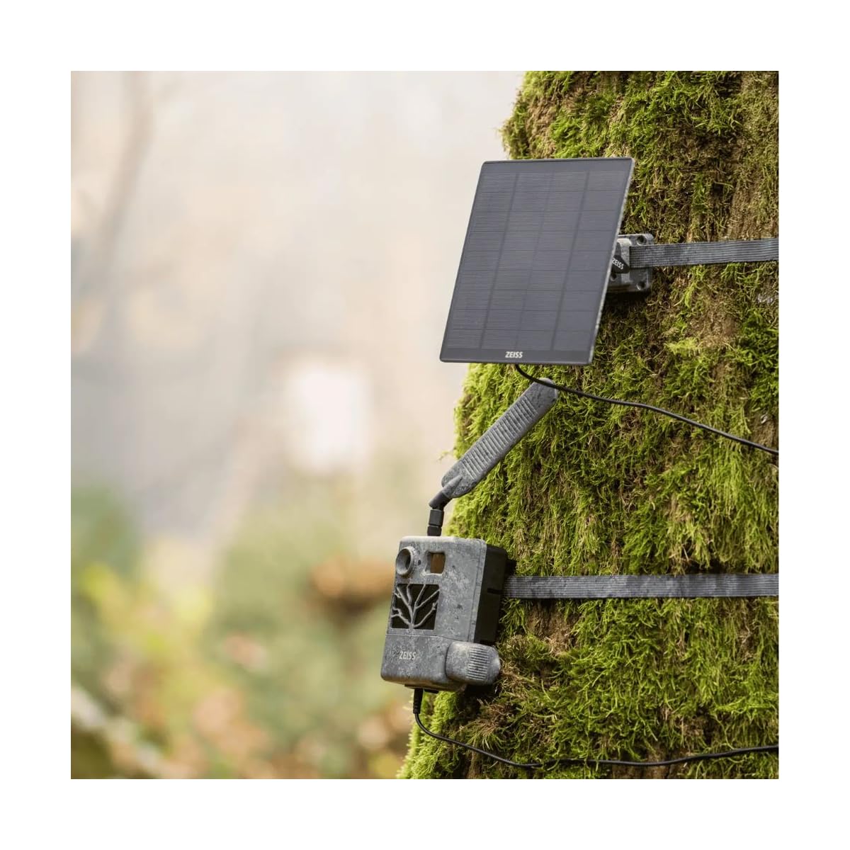 ZEISS Panel solarny Pro – ładowarka solarna do kamery leśnej 10000 mAh powerbank z zewnętrznym akumulatorem solarnym IP66, klasa ochrony IP66, przenośna, ogniwo słoneczne, kabel 5 m