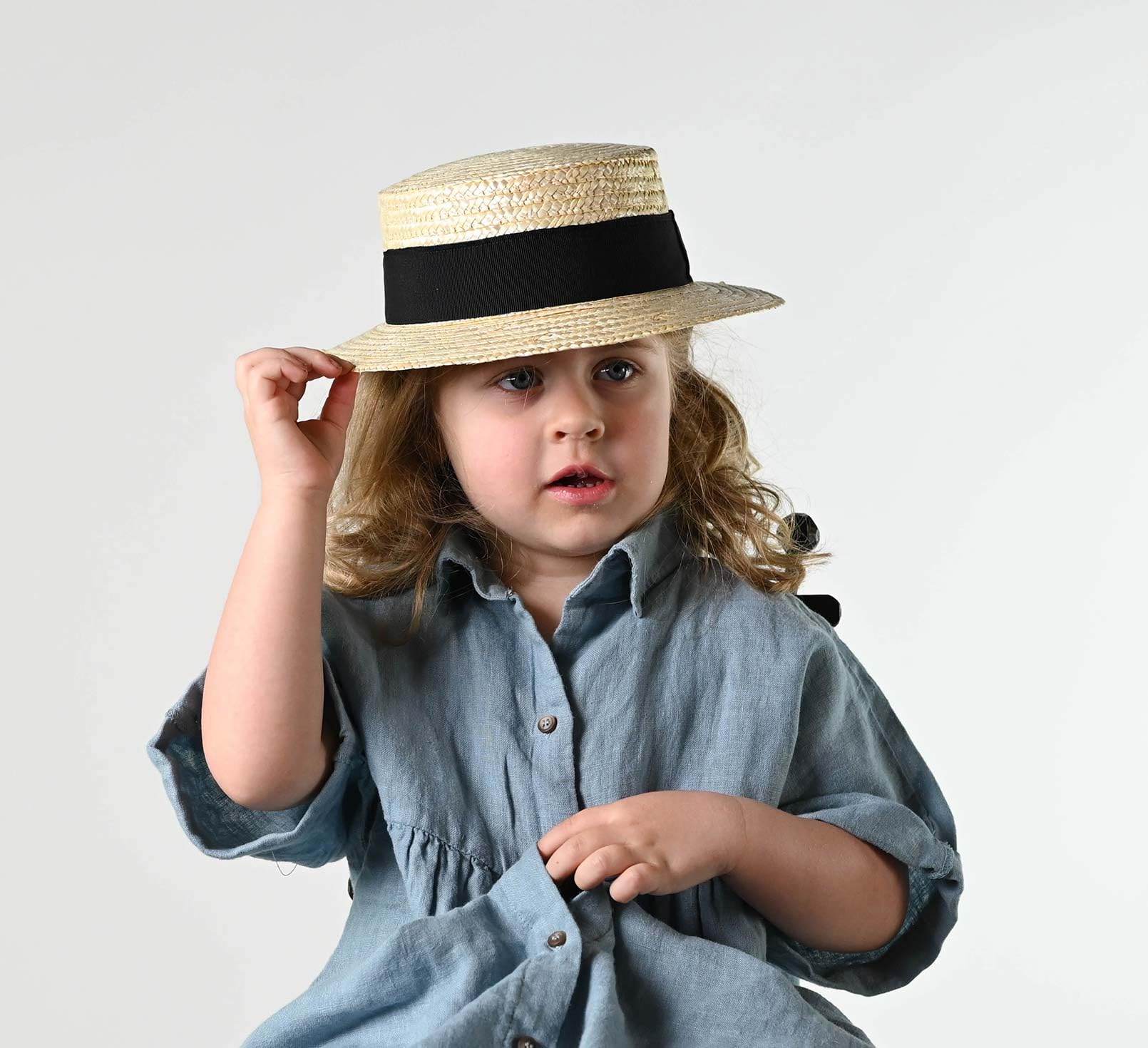Chapeau canotier Paille Enfant Petit Canotier