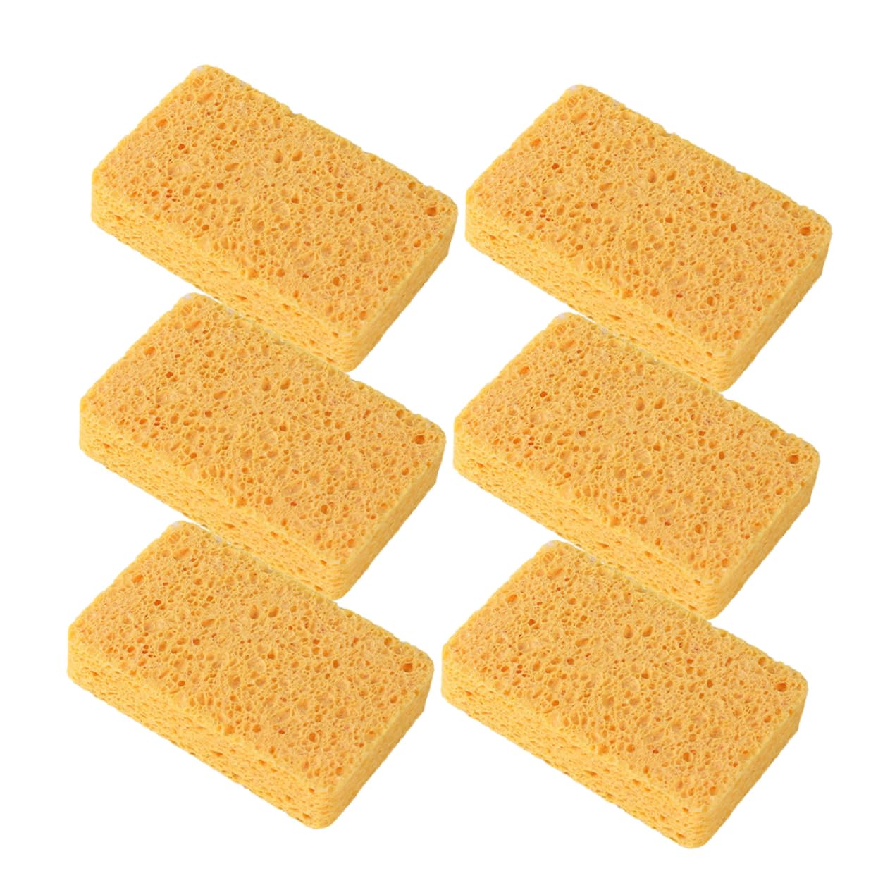 IMIKEYA 5 Sätze Küchenreinigungsschwamm Wiederverwendbarer Schrubbschwamm Scheuerschwamm Reinigungszubehör Haushaltsreinigungsschwamm Wiederverwendbarer Spülschwamm Yellow 6 Stück * 5
