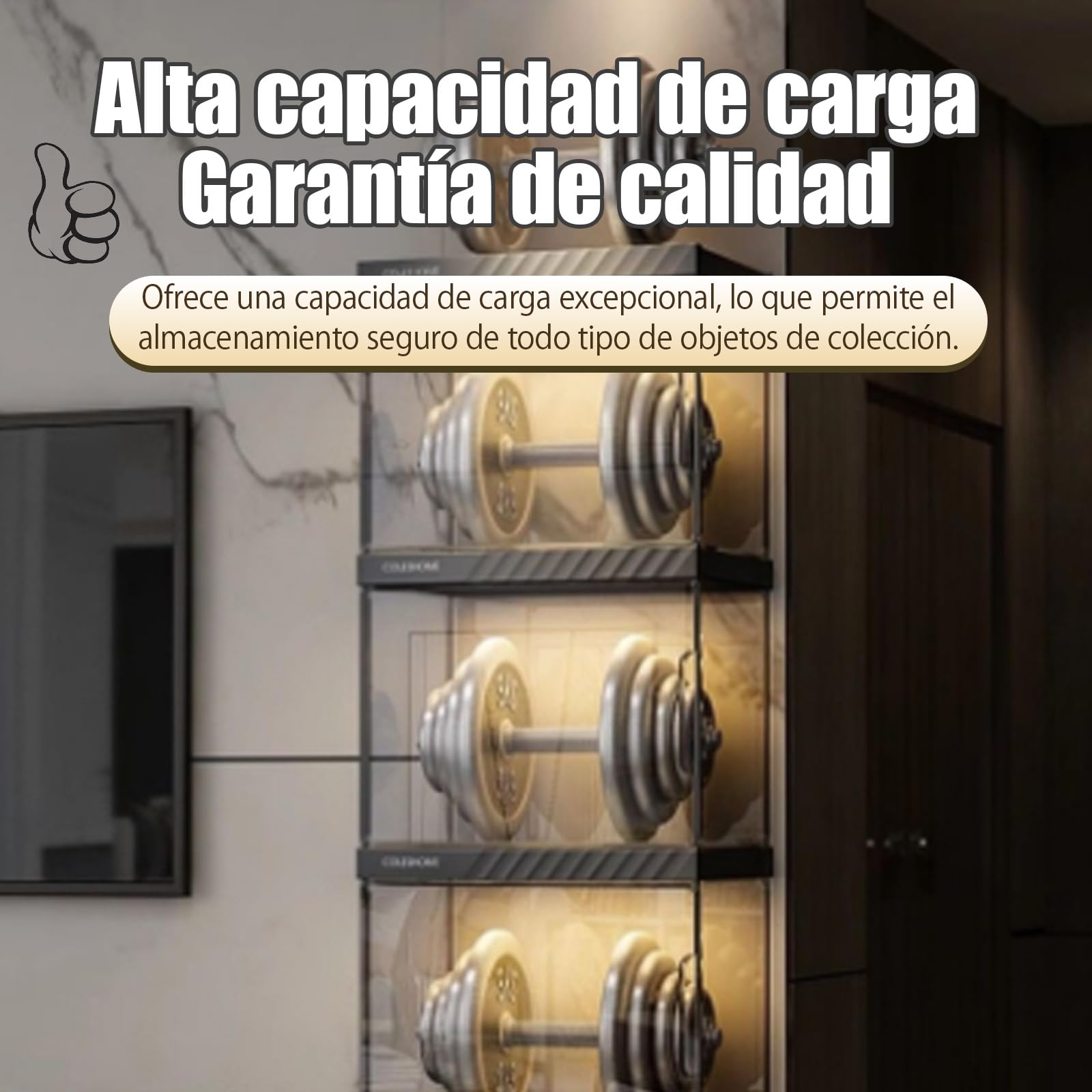 Vitrina de acrílico, Vitrina Cristal con Puerta Magnética,Organizador de Juguetes coleccionables, LED, para Dormitorio, rincón de Lectura, habitación de niños, 6niveles: L×W×H:40*33*184cm