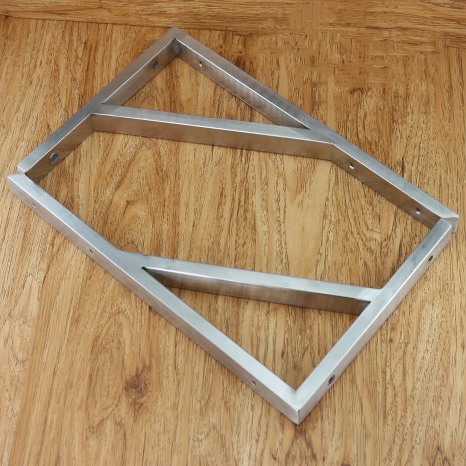 2 Piezas Soportes para Estantes de Pared,Soportes de Estantería de Metales Pesados,Escuadras para Estanterias de Acero Inoxidable en Forma de Triángulo,con Tornillos,Plateado (600mm x 305mm)