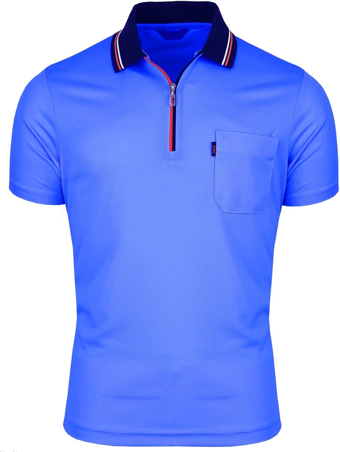 BCPOLO Zip Polo Shirt Athletic Short Sleeve Dri Fit Zip Polo Shirt - Image 2