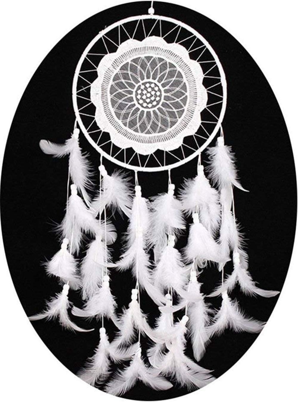 GreenK Large Dream Catcher Handmade Feathers Dreamcatcher with Beautiful Gift Packaging for Bedroom Home Decoration White