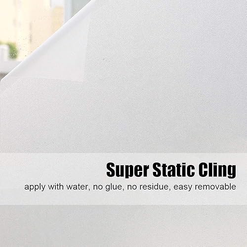 Miniatura 2 de Películas de privacidad para ventana, tinte opaco de vidrio esmerilado, tratamiento de adherencia estática protege la seguridad del hogar sin