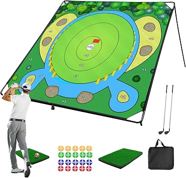 70"x70" Golf Chipping Game Practice Portable Training Game for Indoor & Outdoor Use, Improve Short Game Accuracy for Adults, Juniors & Beginners