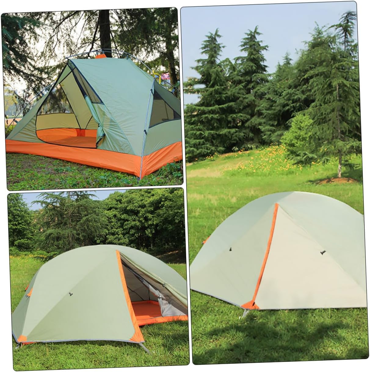 POPETPOP Double Layer Double Person Camping Tent with Aluminum Poles, Waterproof Rainproof Outdoor Shelter Tent for Hiking and Travel
