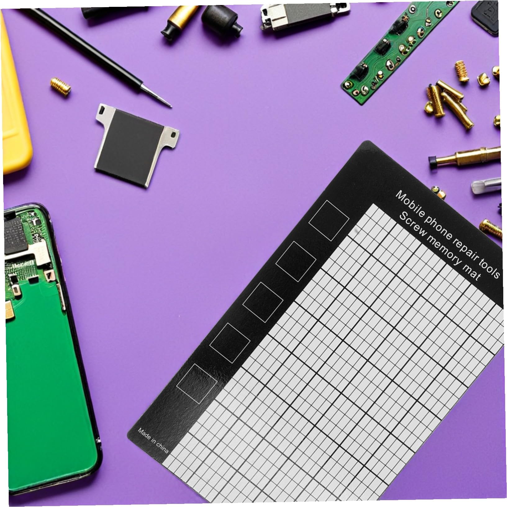 20 Pezzi Tappetino Magnetico per Viti e Parti Organizer Meccanico Antiscivolo per Riparazioni Elettroniche Pad Magnetico per Scrivania per Officina e Smontaggio Smartphone
