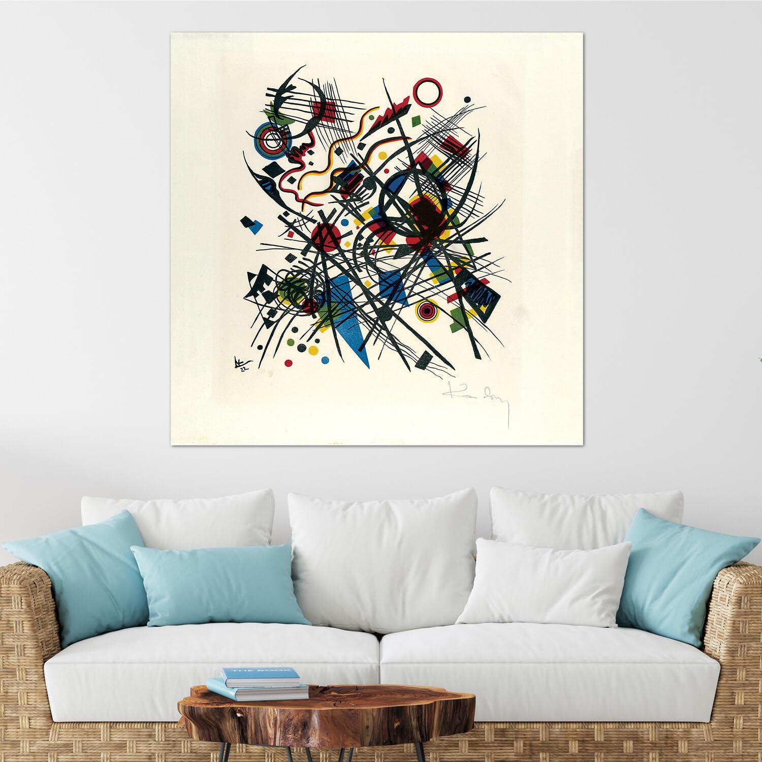 Kandinsky Gemälde Auf Acrylglas – 100x100 Cm, Fertig Zum Aufhängen, Moderne Wandkunst Für Zuhause