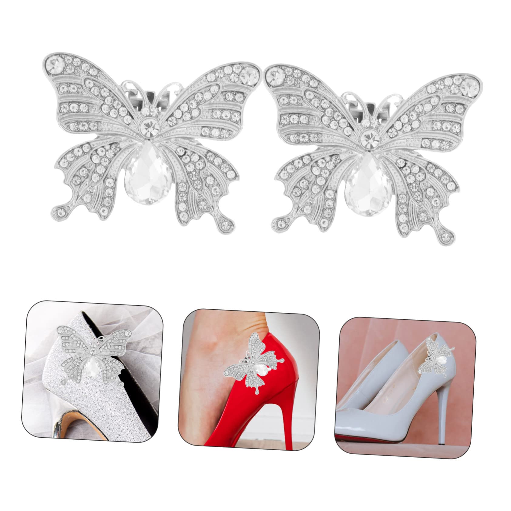 BESTYASH fermaglio per scarpe a farfalla decorazione di fermagli per scarpe décolleté fermagli per scarpe con fibbia per scarpe da sposa fibbia per scarpe a farfalla con strass