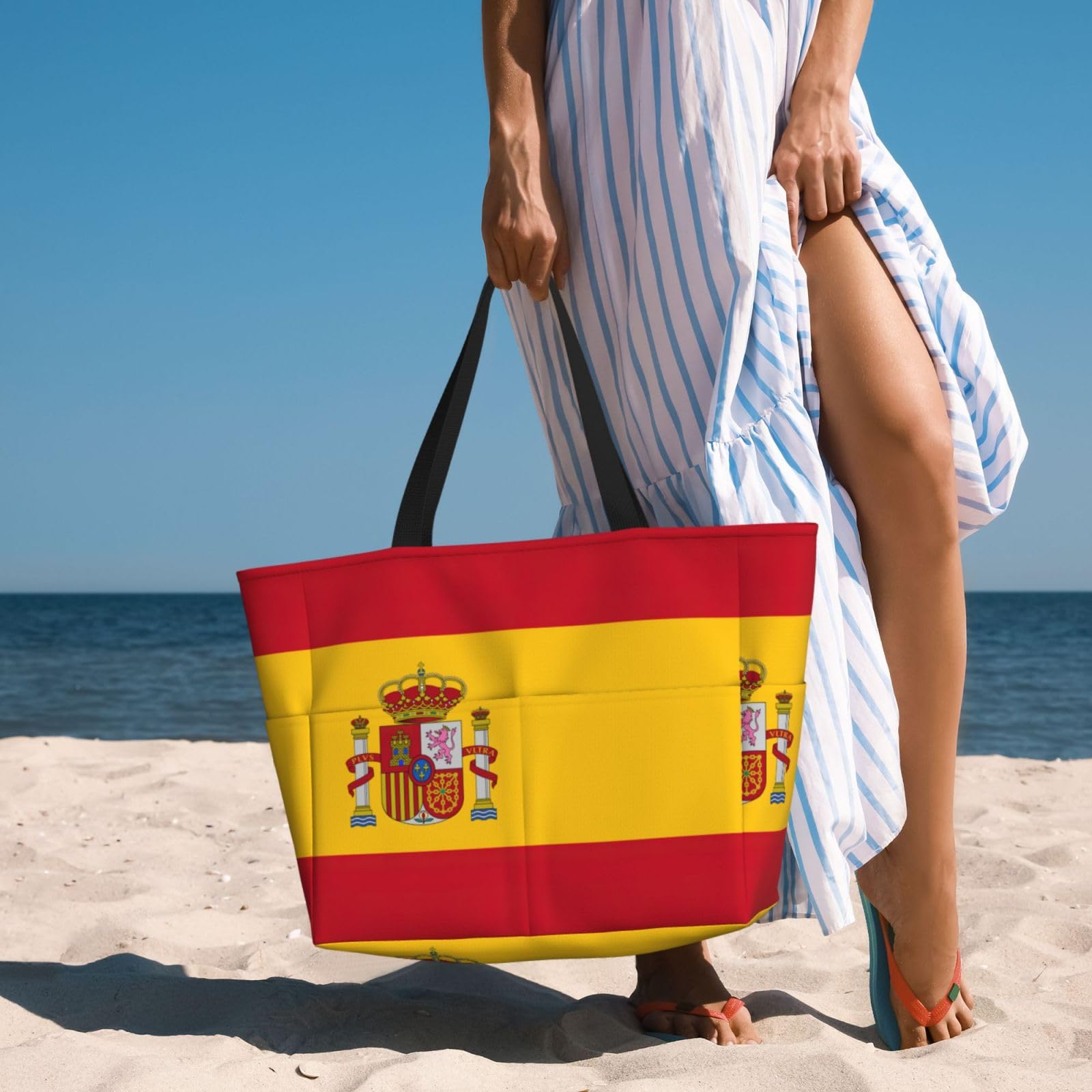 Borsa a tracolla impermeabile palestra bandiera spagnola borsa da viaggio grande