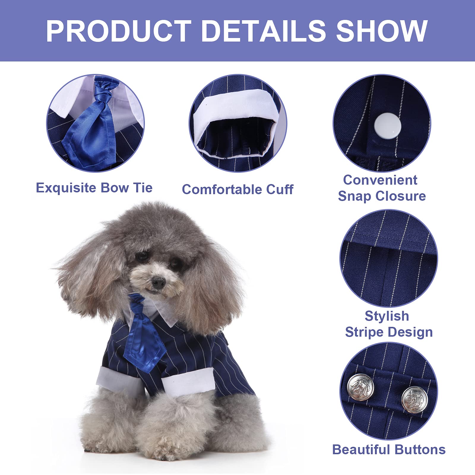 Smoking Für Hunde Zur Hochzeit - Formelle Haustierkleidung Mit Gold-Fliege