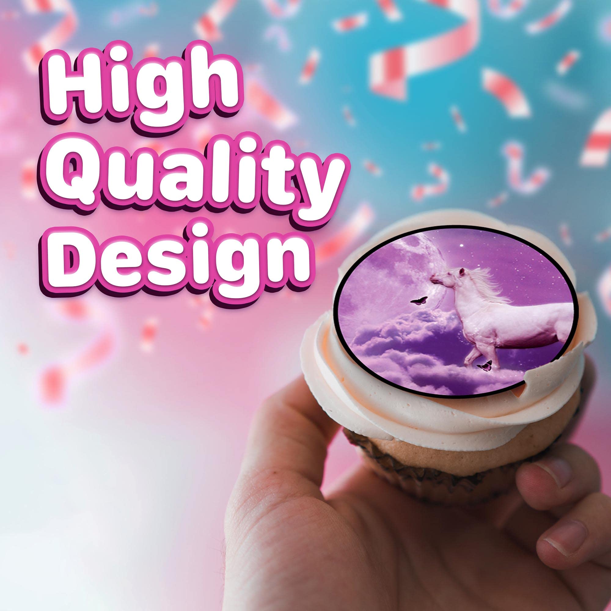 Feuille Décoration Gâteau Chevaux | Glaçage Comestible | Décoration Pâtisserie Facile Feuille Sucre Cheval