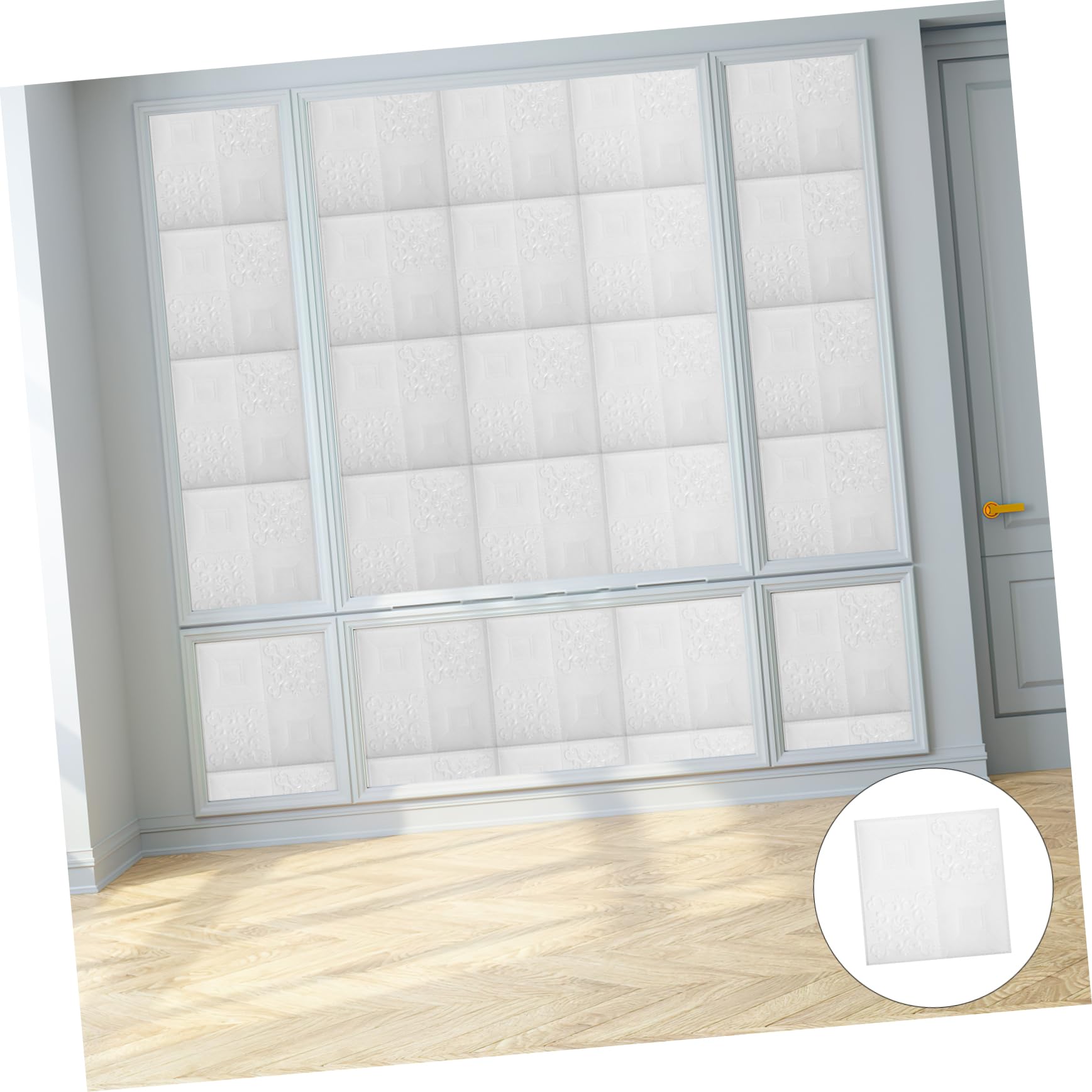 NUOBESTY Pannelli Autoadesivi Effetto Mattone, 20 Pezzi, Bianco, Facili da Pulire, per Camera da Letto e Interni