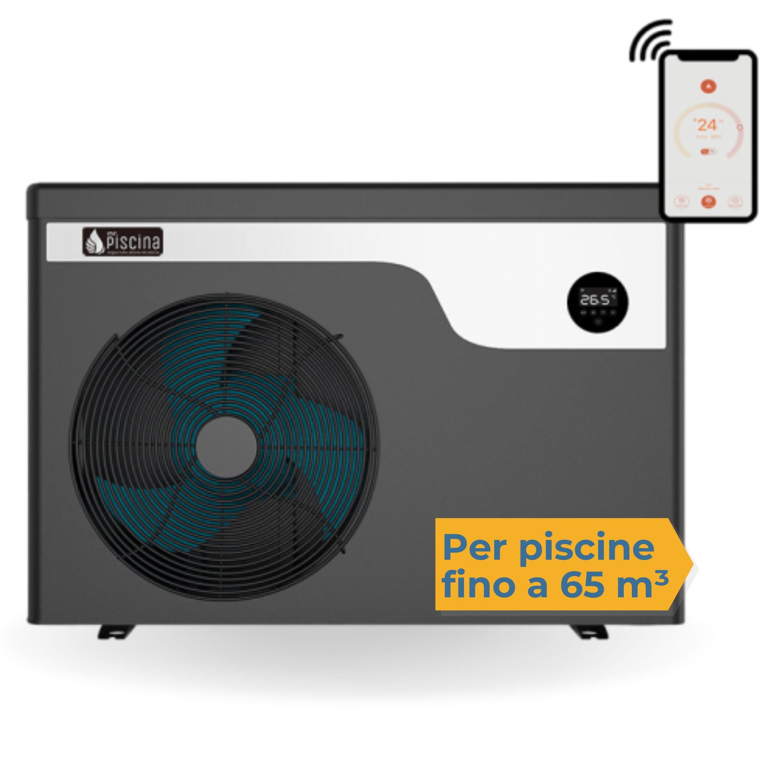 Pompa di Calore per Piscina Full Inverter MR Smart per Riscaldare Acqua Piscina Fuori Terra o Interrata (65 m³)