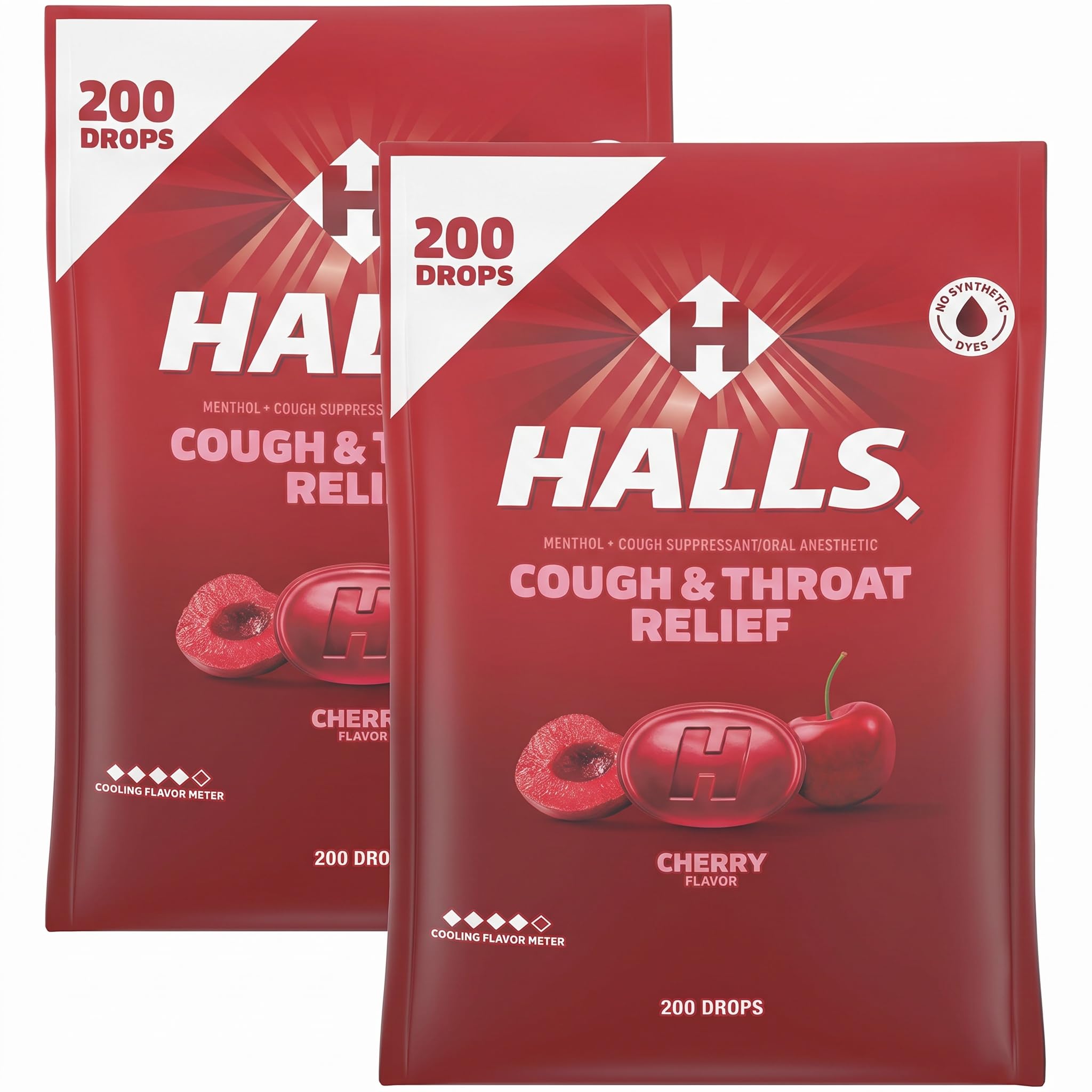 HALLS Cough & Throat Relief Cherry Cough Drops, Bulk Pack, 200 ct — Amazon image 20
