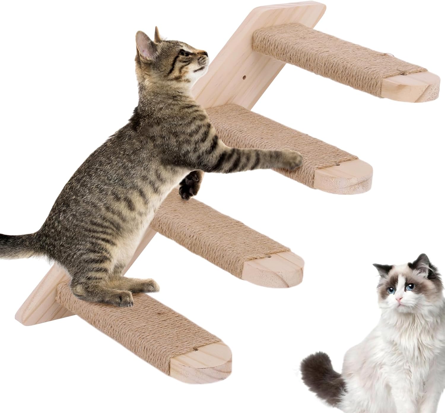Wall Mounted Cat Climbing Shelf, 4-Step Cat Ladder Climbing Frame for Cat Tree Supplies
