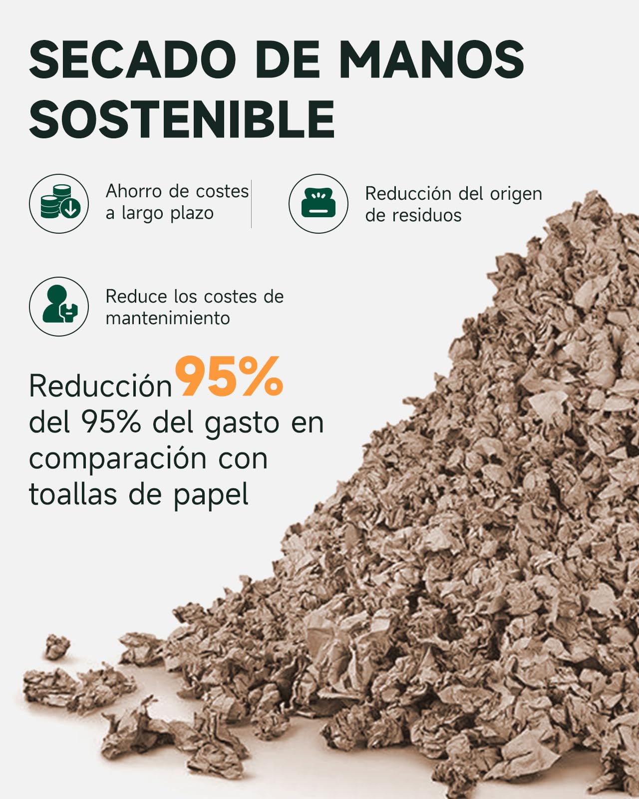 anydry IronStorm 2815 Secamanos Comercial con Filtro HEPA Sensor sin Contacto 1600W Acero Inoxidable Cepillado
