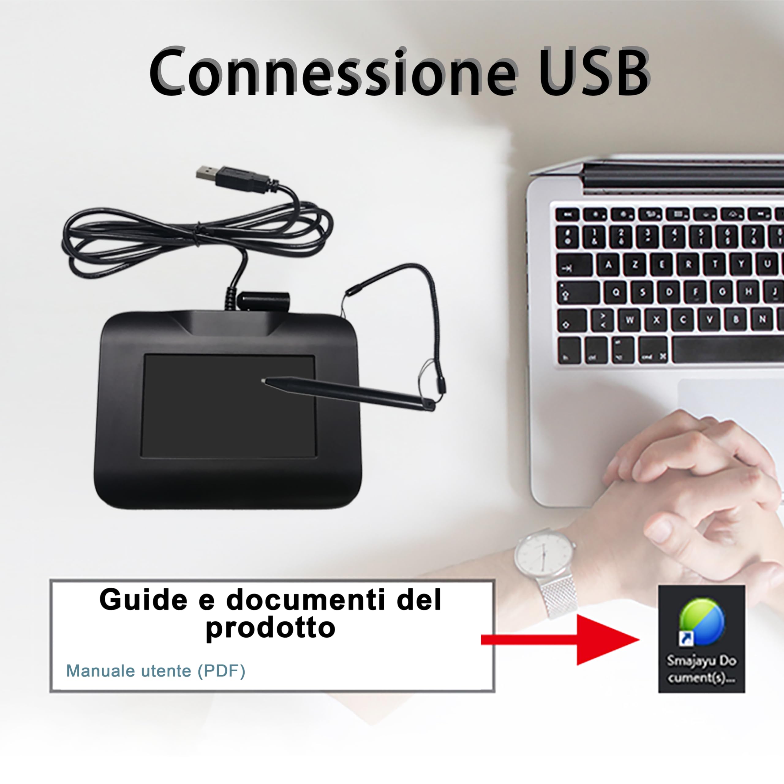 Pad per firma elettronica FP430S, pad di acquisizione firma USB per computer portatili con Windows 7, 8, 10, 11, stilo per firma incluso, display LCD a colori da 4,3 pollici con retroilluminazione LCD