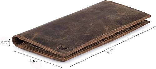 Miniatura 2 de Cartera larga para hombres y mujeres, de cuero real, plegable, con RFID, elegante, delgada, hecha a mano, con 2 ventanas de identificación,