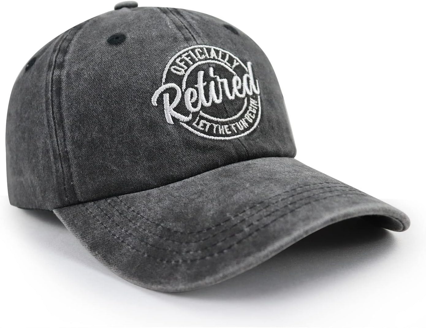 Officially Retired Let The Fun Begin Baseball Cap, Funny Adjustable Cotton Embroidered Hats for Retirees Men Women - Image 2
