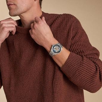 Fossil Townsman Watch for Men, Automatic Three Hand Movement with Stainless Steel or Leather Strap