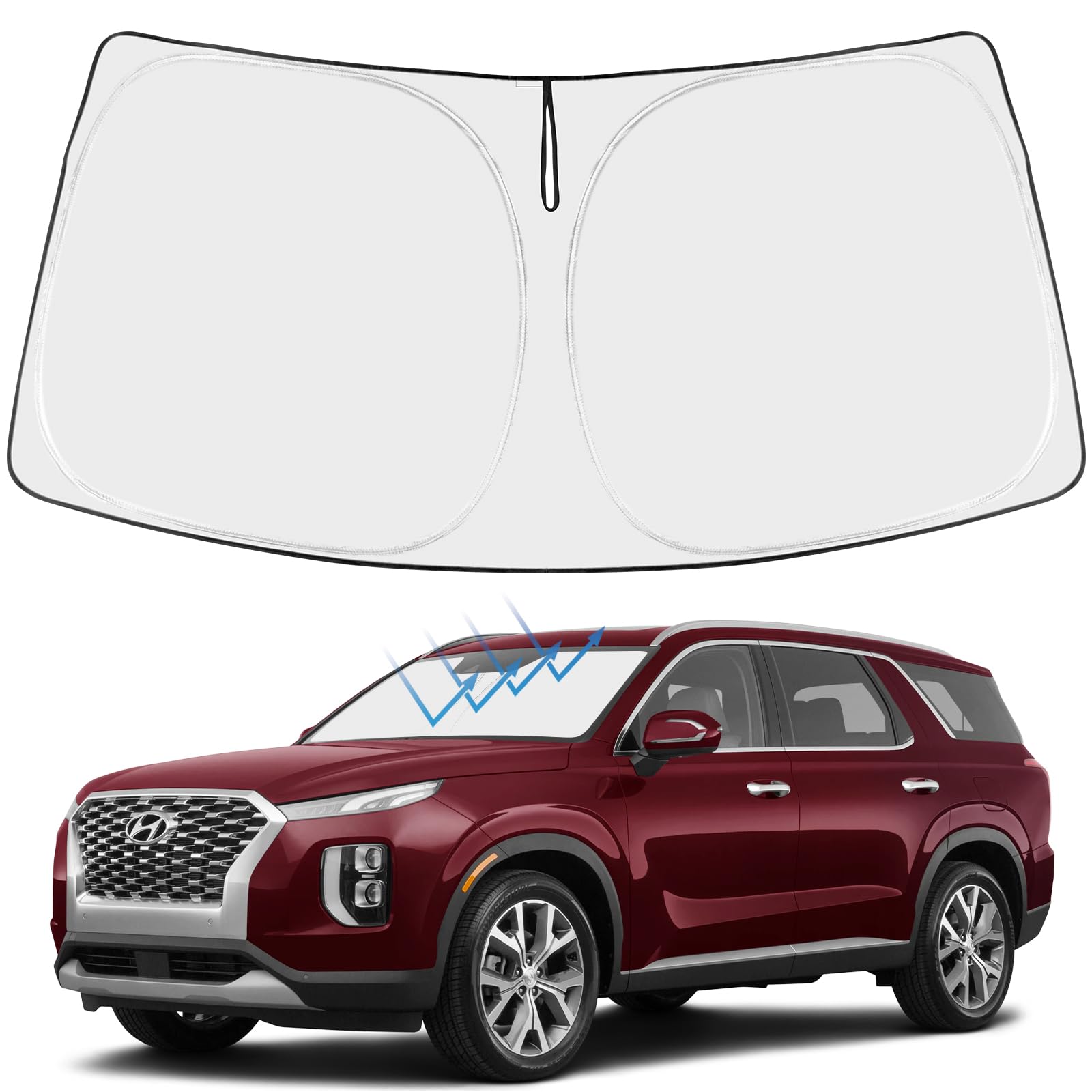 Proadsy Custom Fit Car Windshield Sun Shade for 2020-2025 Hyundai Palisade