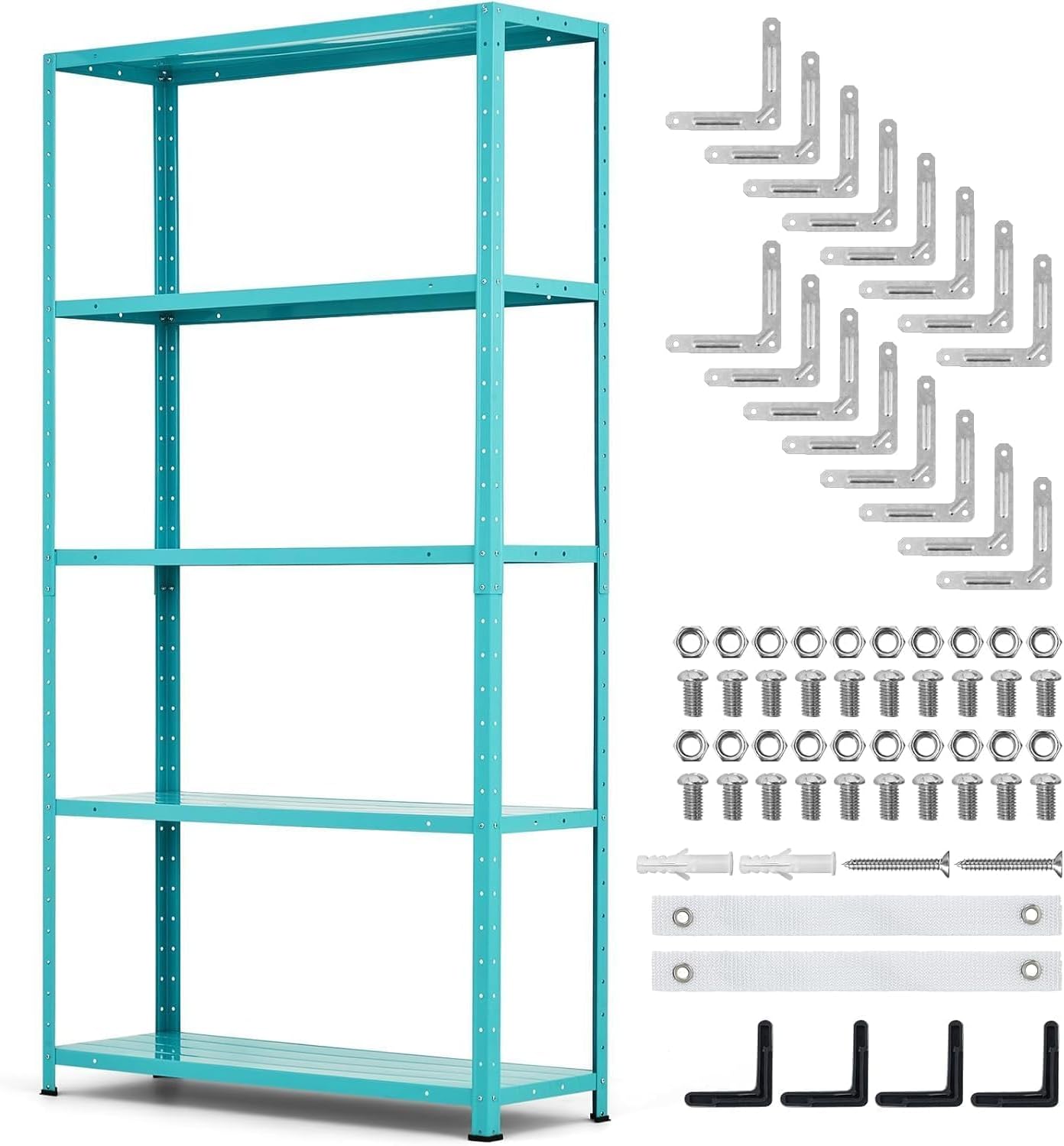 GAOMON 5-Tier Storage Shelves, Adjustable Heavy Duty Metal Shelving Unit, 2500 lb Capacity Garage Shelves, Organizer 68" H x 35" W x 12" D