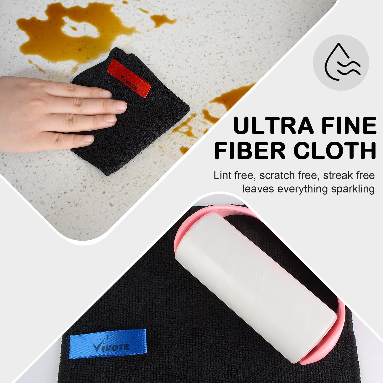 VIVOTE Confezione Da 4 Strofinacci Da Cucina In Microfibra, Super (p3u