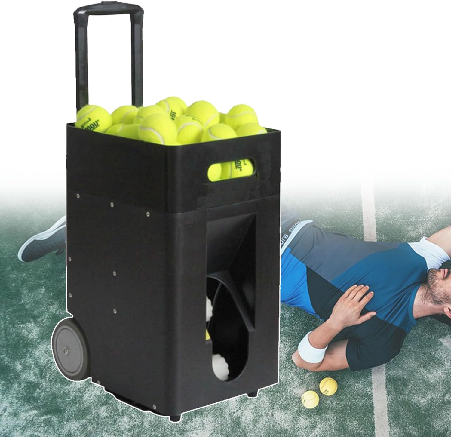 Portable Tennis Ball Machine,50-Ball Tennis Ball Machine,Adjustable 20°-70° Elevation,Suitable for Beginners/Advanced/Youth Practice/Coach-Assisted Teaching,Simple to Use