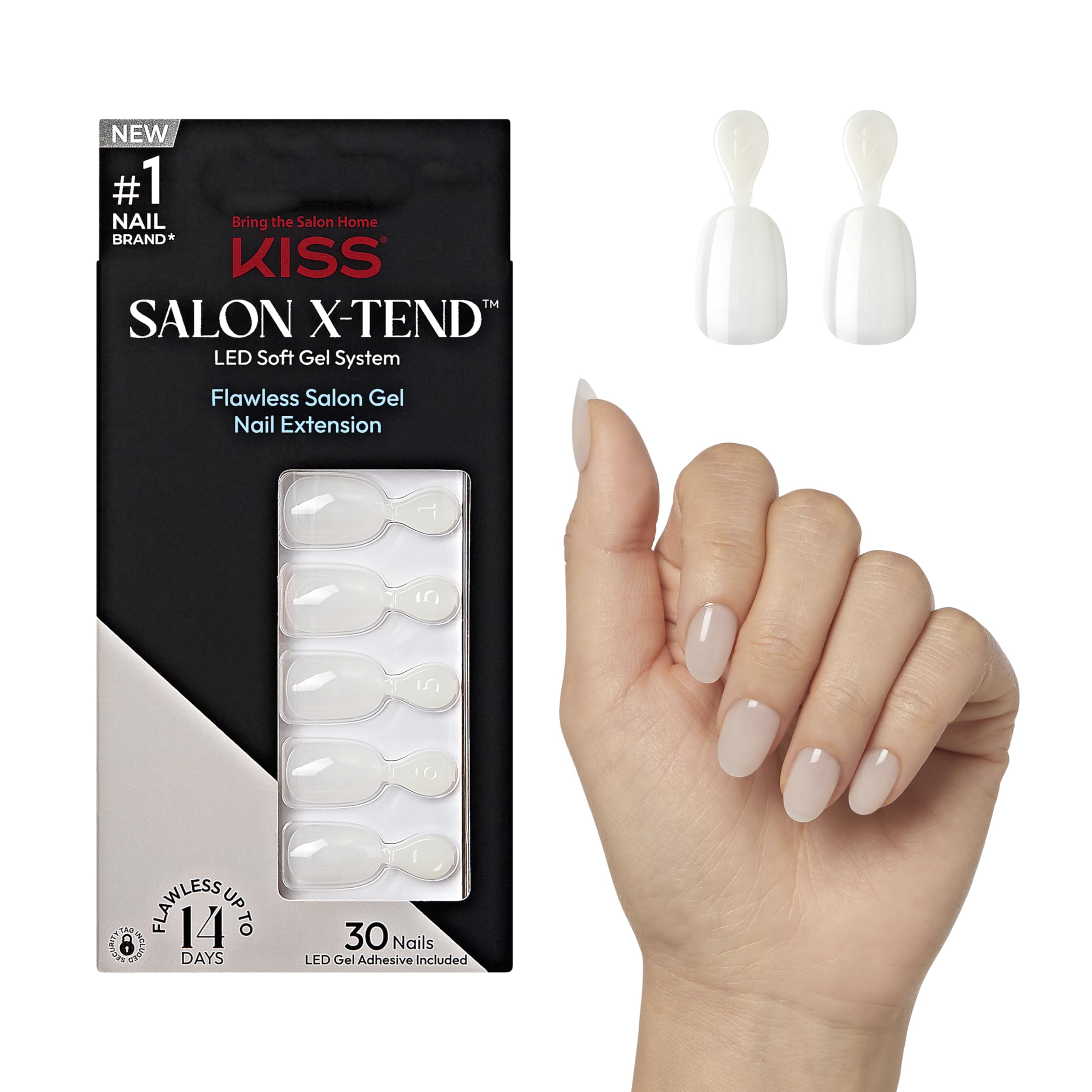 Kiss Salon X-Tend LED Gel Nail System False Nails  KEEP IT  Short Length Oval