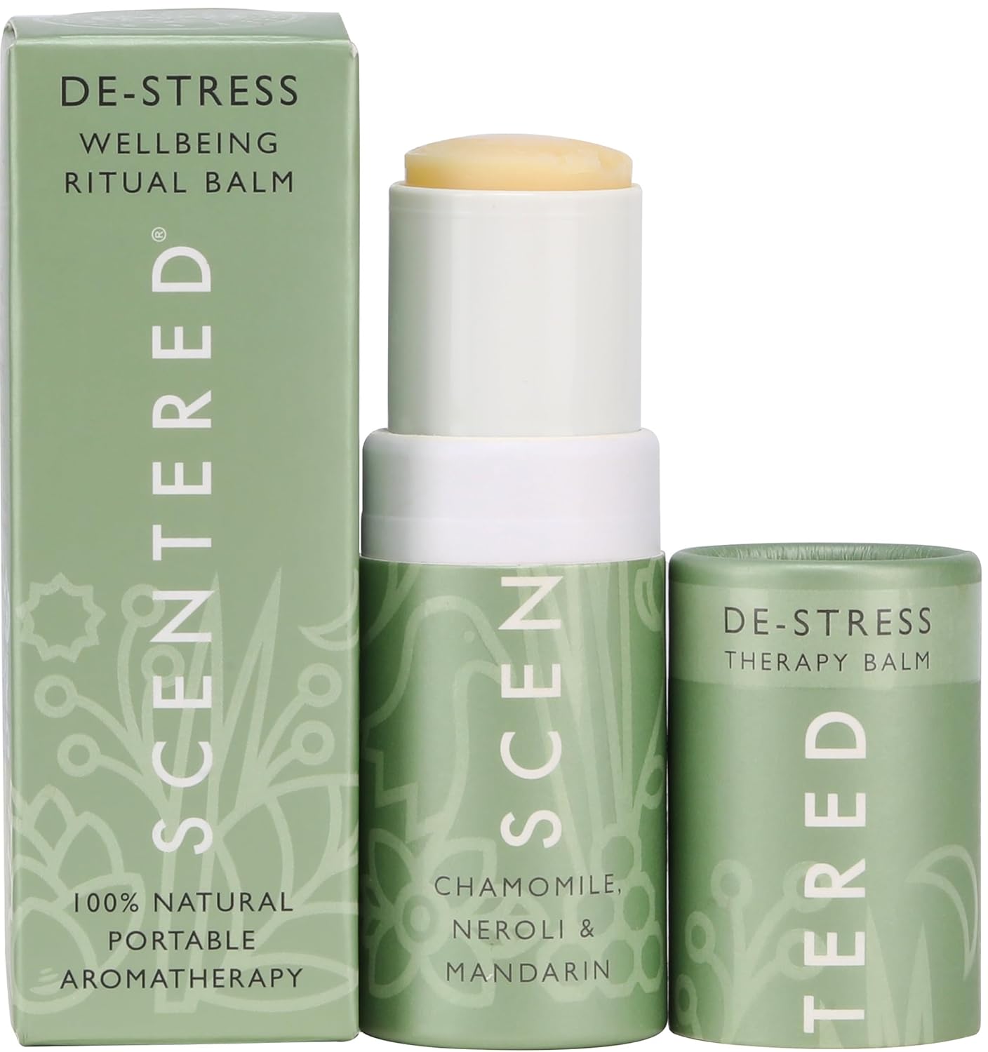 Scentered Aromatherapy Stress Relief Balm Stick – De Stress Essential Oil Roll On for Calm & Relaxation – 100% Natural Stress Reliever – Chamomile, Cedarwood, Rosemary – Stress Relief Gifts for Women