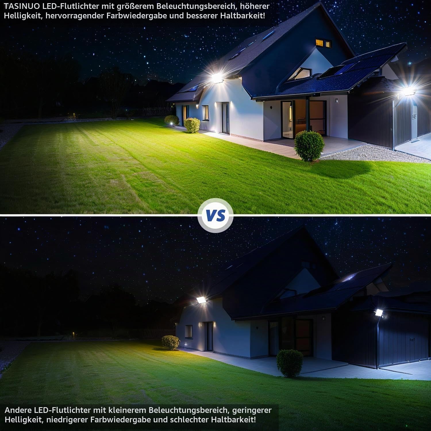 LED Strahler Außen 300W IP67 Wasserfest LED Scheinwerfer 85-265V | Superhell LED Fluter Außen 30000LM, Kaltweiß LED Aussenstrahler 6500K Wandstrahler für Lager, Garten, Garage, Hof, Parkplatz