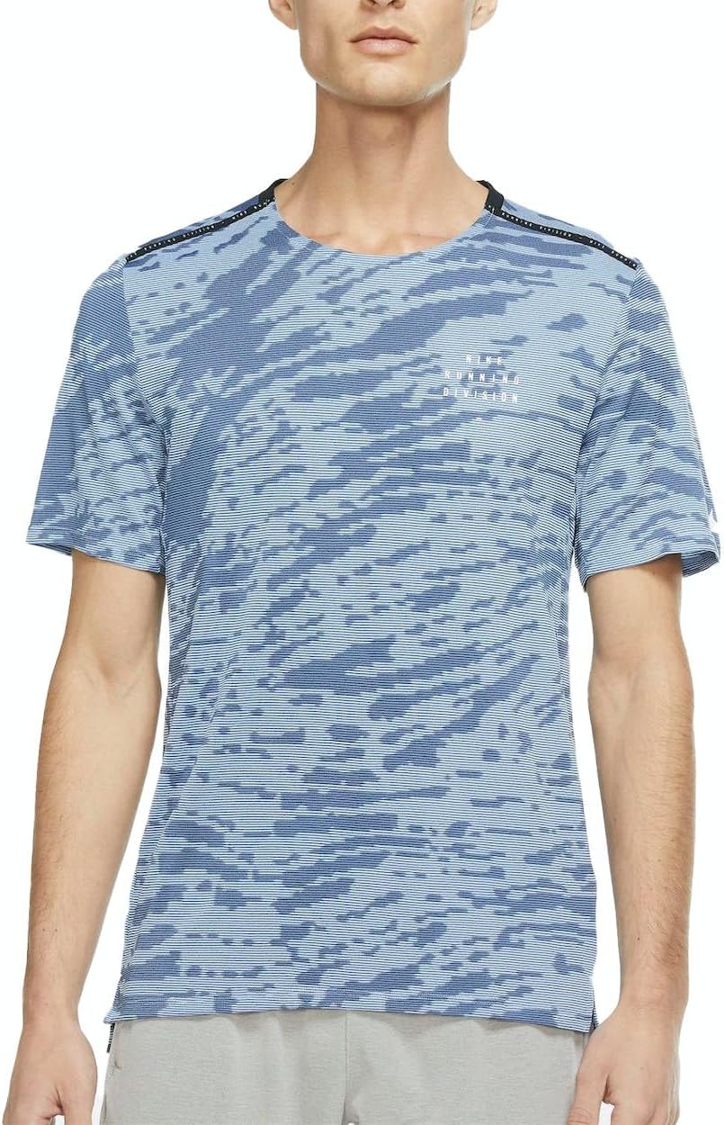 Nike Dri-FIT Rise 365 Men's Short-Sleeve Running Top, Light Marine, M Regular US