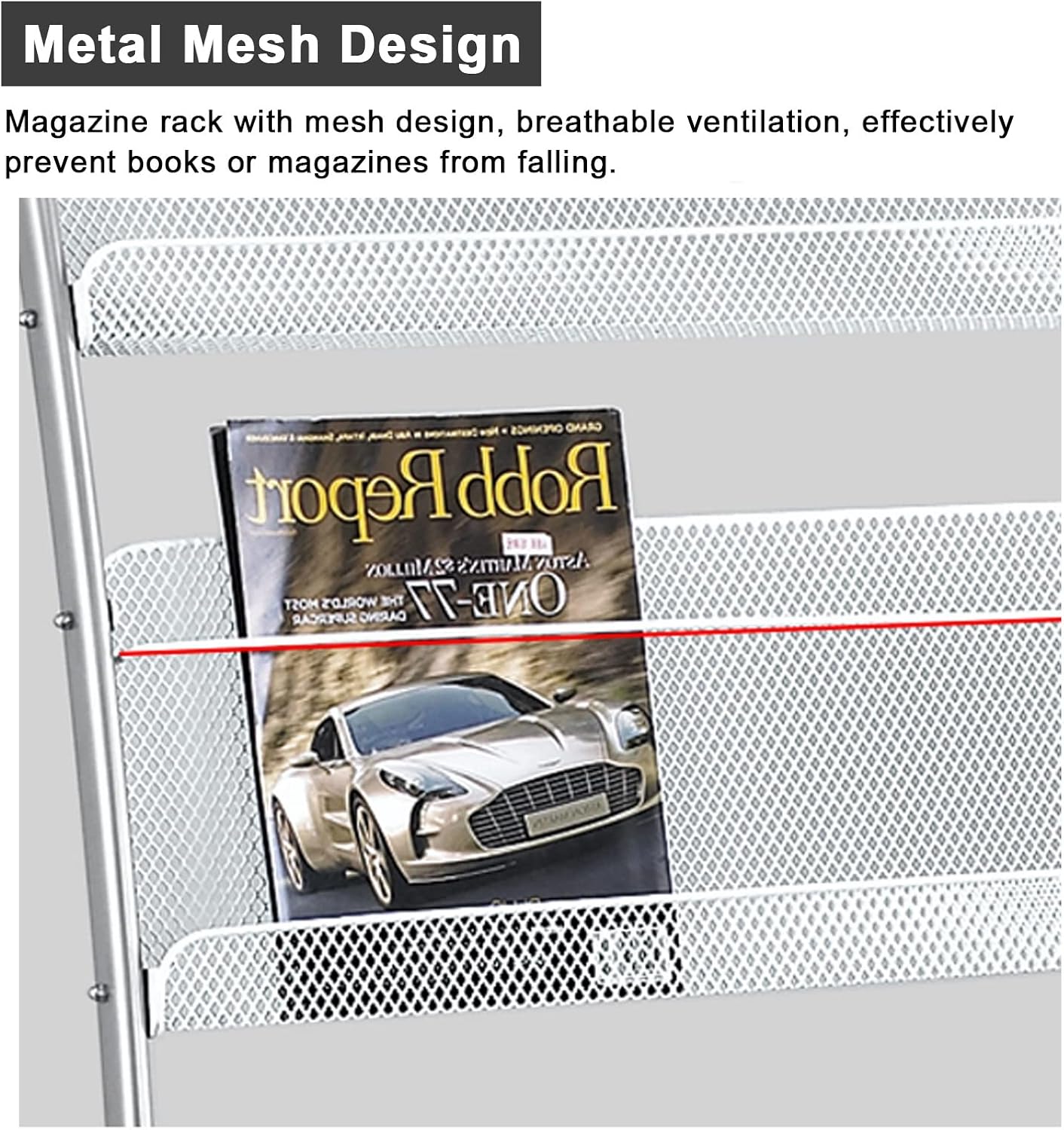 Newspaper Racks Floor-Standing Magazine Rack Holder, Silver Arc Brochure Display Stand wit