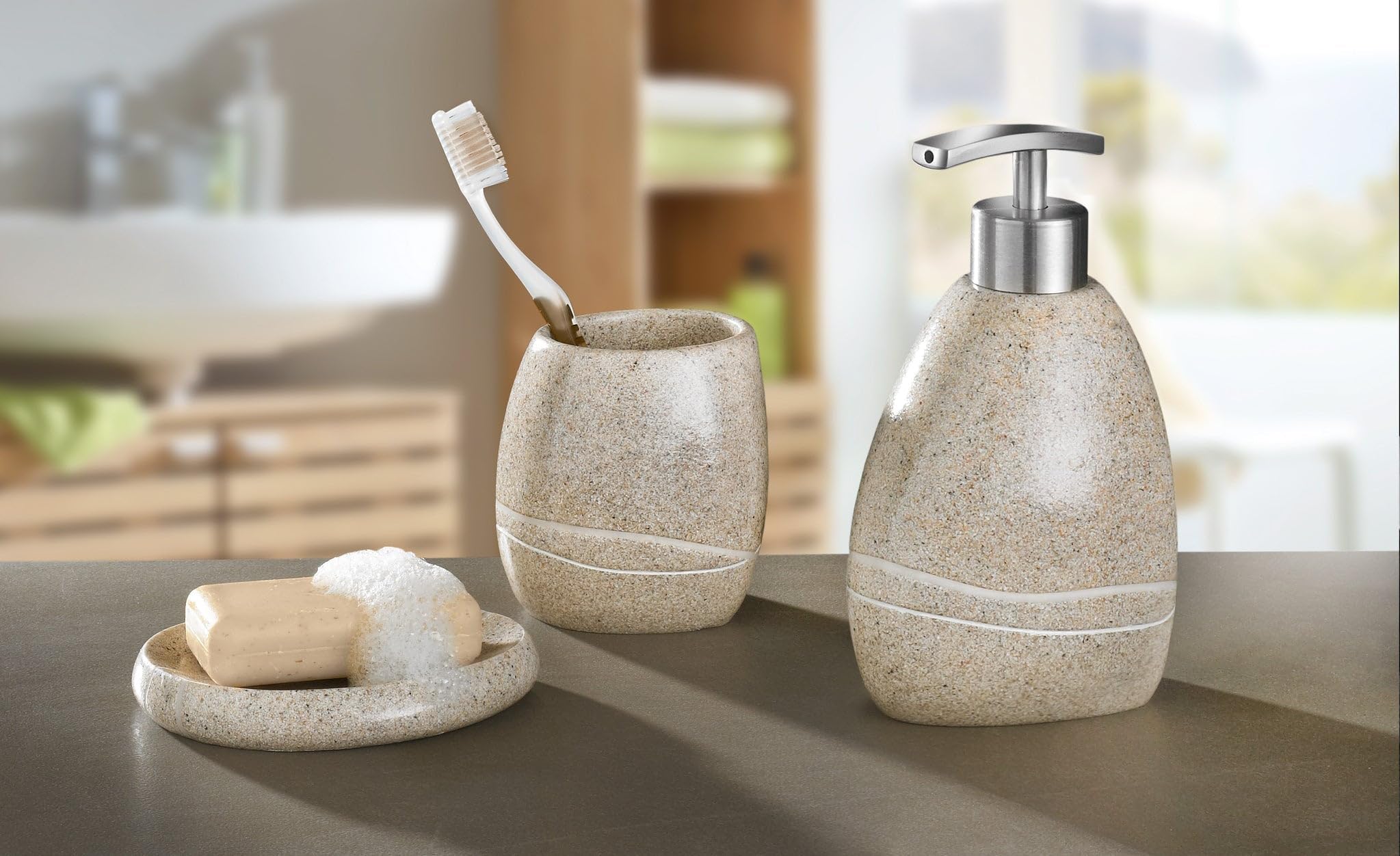 Kleine Wolke WC-Bürsten-Halter Stones Sandbeige