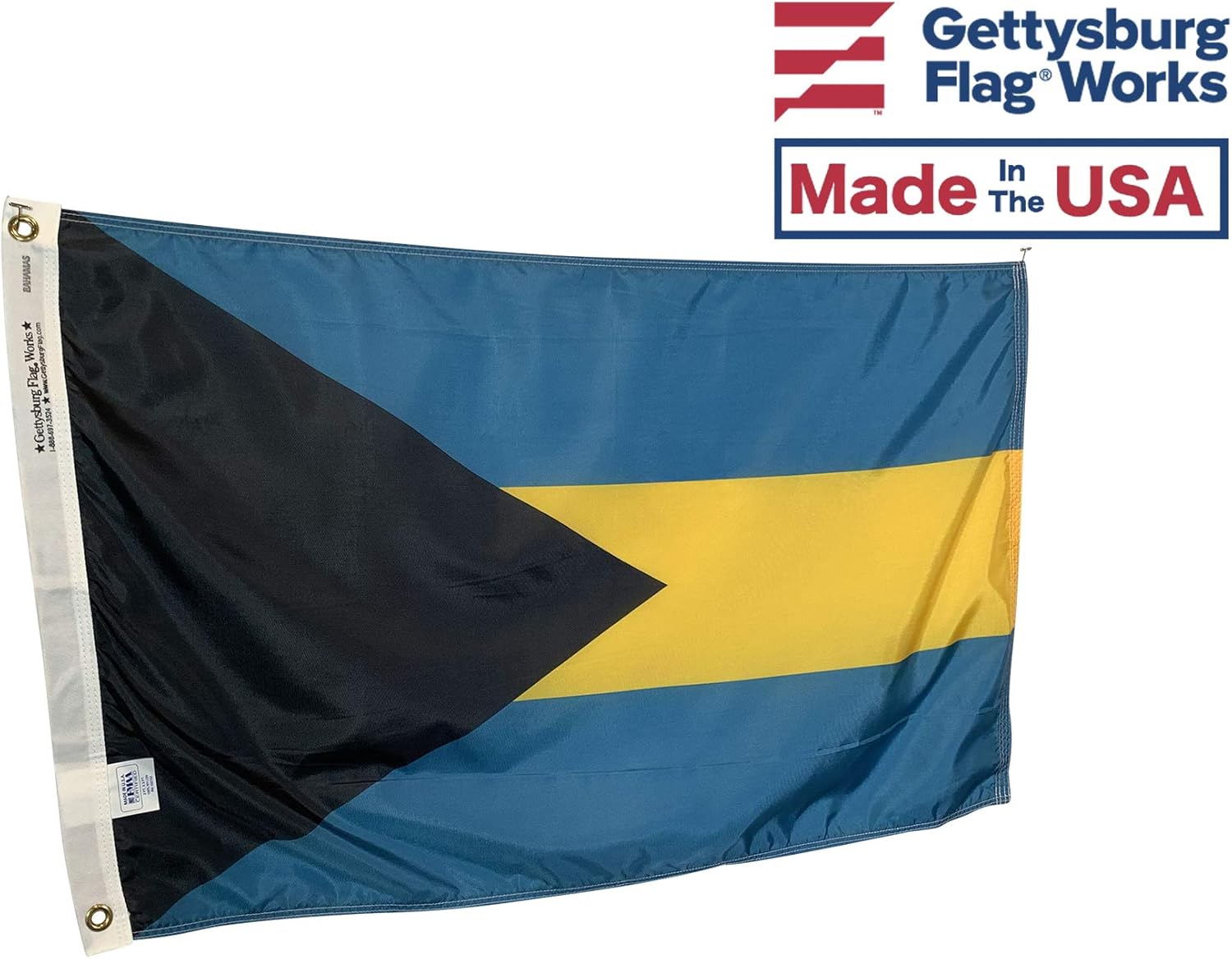 2x3' Bahamas Flag - All Weather Nylon & Reinforced Stitching - Proudly Made in The USA
